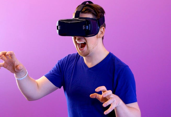 A Man Wearing Virtual Reality